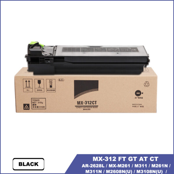Sharp MX-312FT GT AT BT Toner Cartridge for AR-2628L MX-M261 M311 M261N M311N M2608N M3108N M3508N